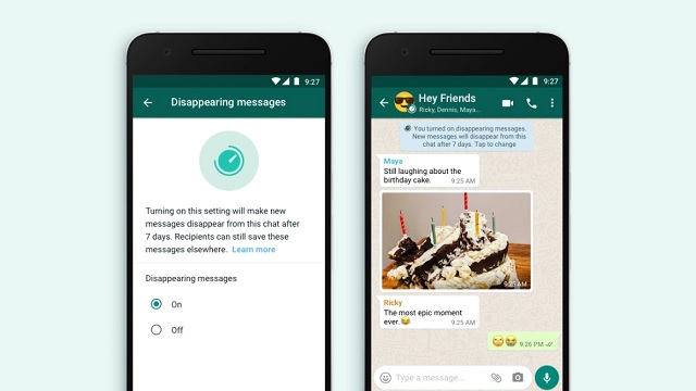 WhatsApp Disappearing messages